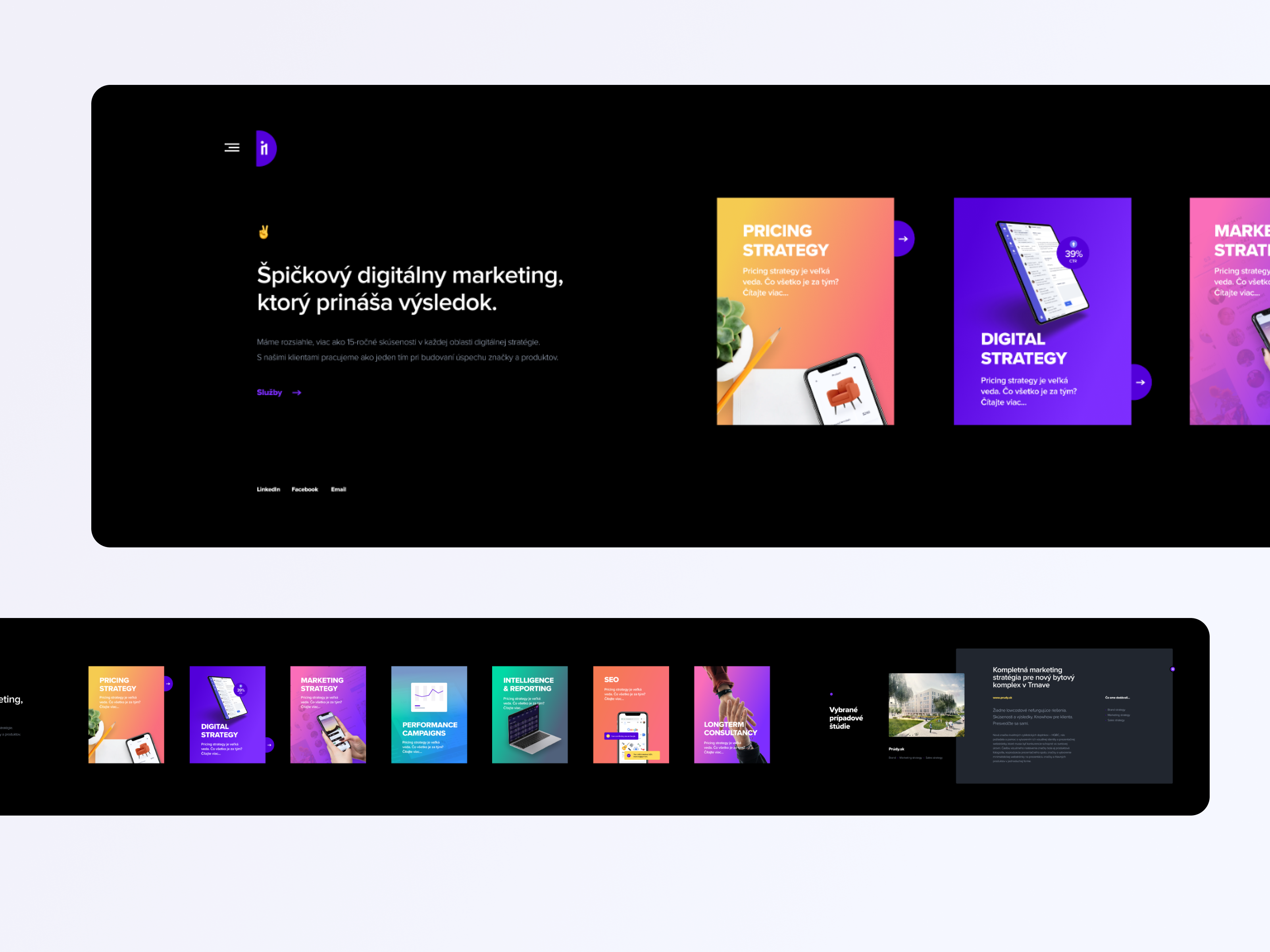 Example of Horizontal Scrolling Website for a Digital Marketing Firm