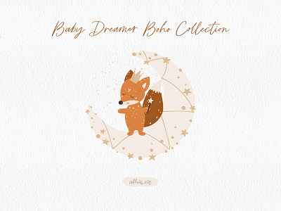 Baby Dreamer Magic Bohemian Set animals baby baby animals baby clipart baby illustration boho characters design cute design fairy illustration kids kids clipart kids illustration magical nursery vector