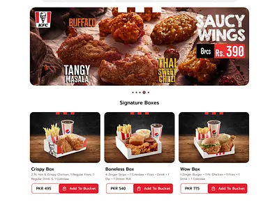 KFC Pakistan - Website Landing Page Redesign design ui uxdesign