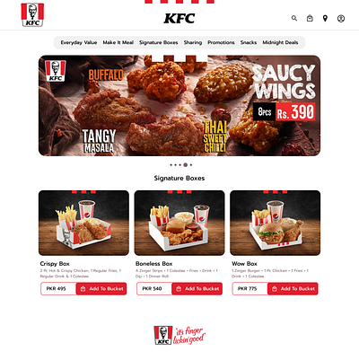 KFC Pakistan - Website Landing Page Redesign design ui uxdesign