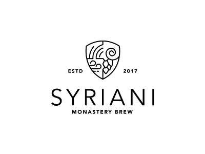 Syriani | Monastery Brew air ale ancient beer branding brew cyclades design emblem greece island logo logo design logodesign logos logotype minimal pick syros whop