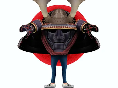 Ronin #015 crypto cryptoart japan mask nft nftart nftartist nftdrop openseanft procreate risingsun ronin samurai warrior