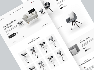 Furniture e-commerce website Design branding design desktop e commerce furniture landing page home page landing page minimalist online shopping product ui ui design ux web design