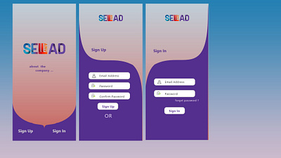 SignIn and signUp pages with adobe xd adobexd blue design purple signin signup ui