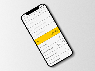 Coffee timer app concept app brutalist coffee flat iphone modernist timer yellow