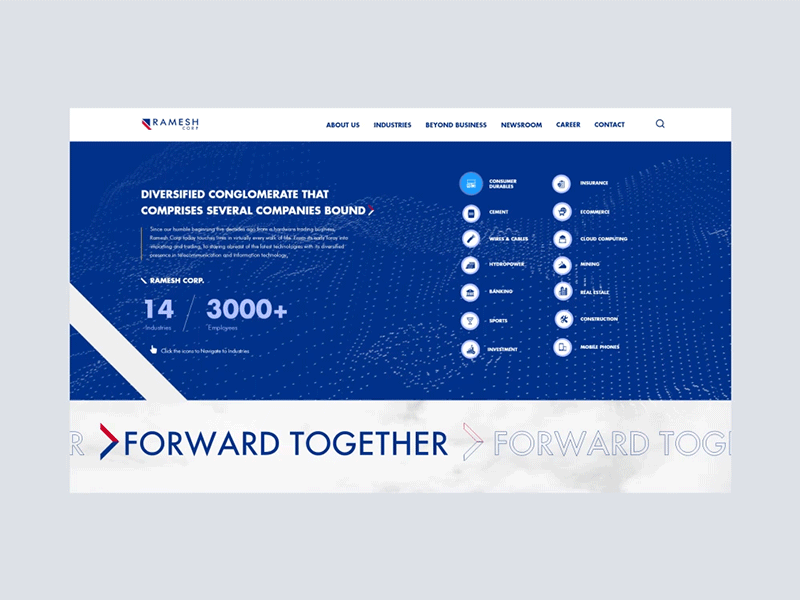 Ramesh Corp. Website animation branding ui