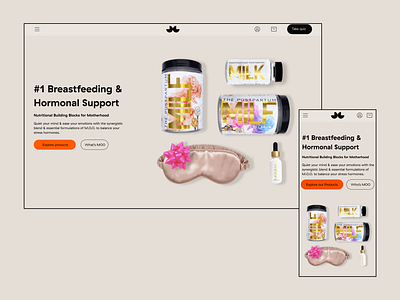 M.O.O. - Breastfeeding & Hormonal Support brand design breastfeeding design drug ecommerce formula hero section landing page medicine milk product design ui user design user experience user interface design visual design web design webdesigner website