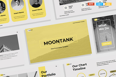 Modern Company Profile Multipurpose Template black clean colorful company corporate google slides keynote modern multipurpose photography pitch deck portfolio powerpoint profile studio unique web design web development website yellow