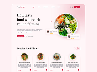 Food Hunger - Food delivery website concept delivery delivery app delivery service eat eating ecommerce food food and drinks food delivery food delivery application food delivery service food delivery website food order food web foodie homepage landing page ui ux website design