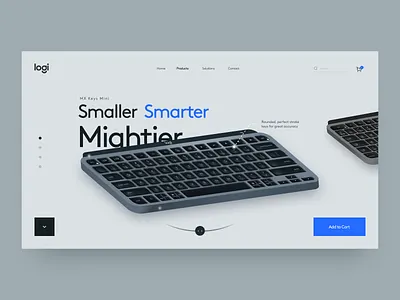 MX keys mini landing page branding design graphic design logitech logo menu ui