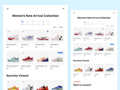 Nike Ecommerce Page branding dailyui design ecommerce illustration logo minimal nike ecommerce nike website shopping website typography ui uidesign web