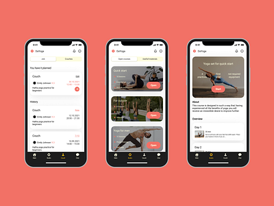 YOGA App app design fitness illustration sport app ui ux yoga