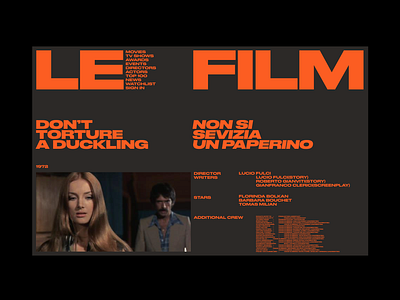 Le Film — Type Direction art direction branding clean grid grotesk layout minimal orange simple typography