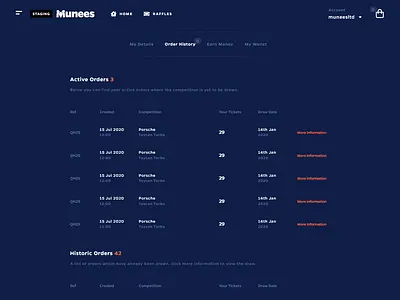 Order History Page branding css design html illustration landing landing page logo ui ux