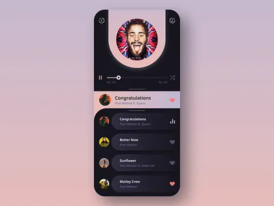 🎵 Music Player UI animation app design artist best design best designer label minimalist movie music player podcast radio spotify text top designer top team ui uidesign uidesigner uiux