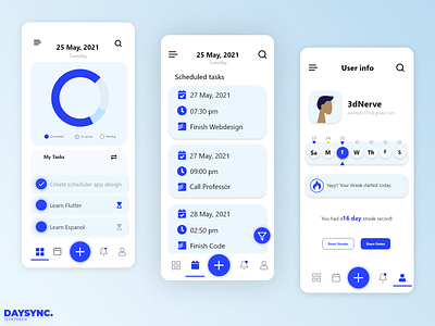 Daysync. - A Scheduler app app app design design scheduler app ui uiux user interface ux vector