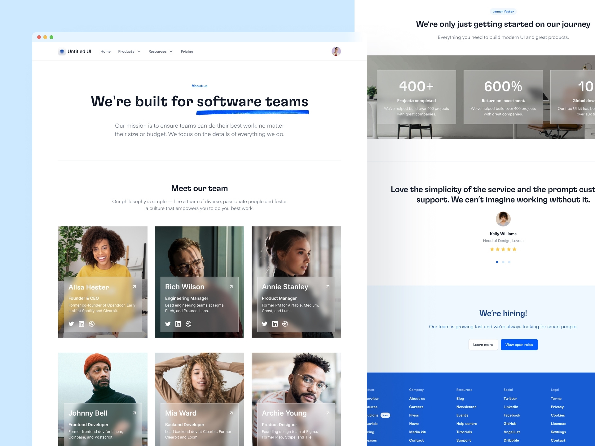 About us page — Untitled UI by Jordan Hughes® on Dribbble