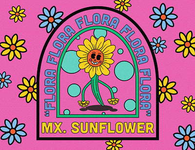 MX. SUNFLOWER 2d adobe illustrator character graphic design illustration illustrator rubber hose type typography vector