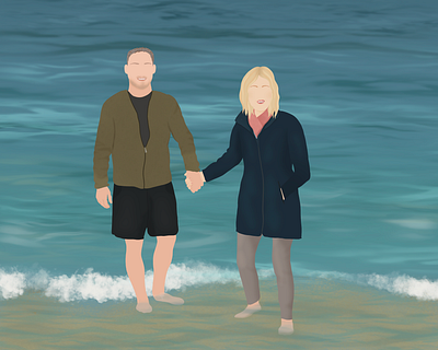 Minimalist Portrait couple design illustration procreate