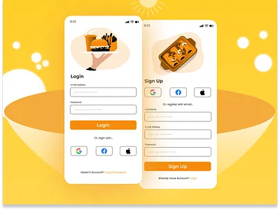 Login Ui Screen food ui ui food