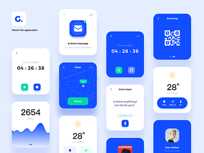 G.—Watch the application（3） design illustration logo ui ux 品牌 应用 类型 设计