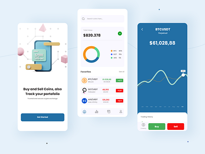 Cryptocurrency Mobile App app design ui ux