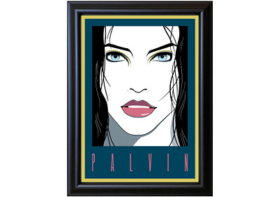 Barbara Palvin in the style of Patrick Nagel barbara palvin illustration patrick nagel vector