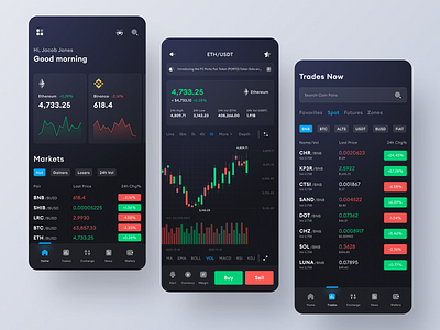 Cryptocurrency App app apps bitcoin blockchain chart coin crypto cryptocurrency dark marketcap mobile app mobile design nft nfts product design trading ui ui design ux wallet