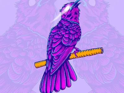 Bird art bird color design graphic design hand drawn illustration neon t shirt vector