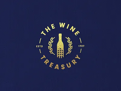 The Wine Treasury badge brand lockup logo wine