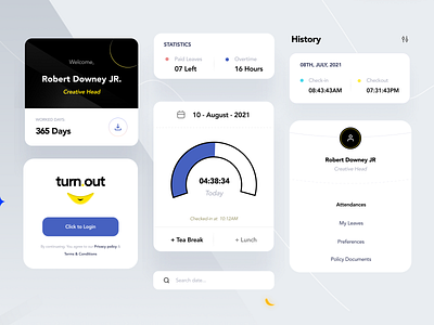 Components UI animation app application attendance app branding calendar components dashboard design history illustration ios landing page logo minimal search ui ux web year