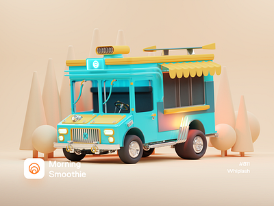 Whiplash 3d auto blender blender3d car design diorama fast hotrod ice cream ice cream truck illustration isometric isometric illustration pastel toy truck vehicle