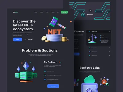 NFT Landing Page Design app designer art bitcoin crypto cryptoart madhu mia nft nft 3d nft art nft landing page nfts token ui web designer website