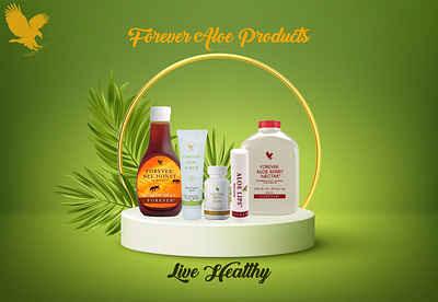 Forever Aloe Products advertisement branding design illustration logo typography