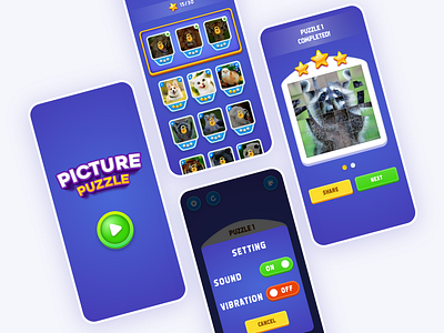 Picture Puzzle android behance creative design designinspiratio dribbble best design figma flat game flatdesign flatillustration game design graphicdesign ios logo logoinspirations picture puzzle puzzle ui uiux xd