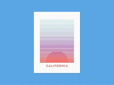 Sunset 2 art california gradient graphic retro sunset