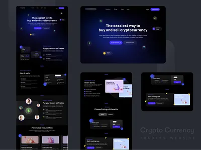 Crypto Currency Trading Website bitcoin branding buying crypto crypto currency dark art design dribbble etherium illustration logo trading ui ui design website