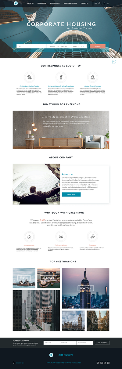 GreenSun. Home Page booking design figma homepage landing page redesign ui uiux ux