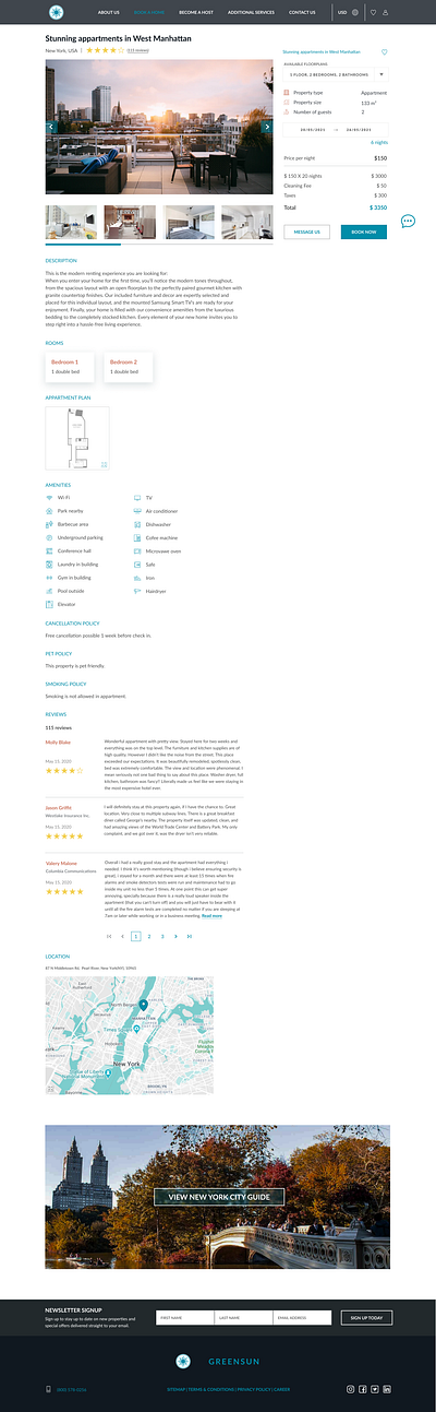 GreenSun. Selected House booking design figma redesign ui uiux ux