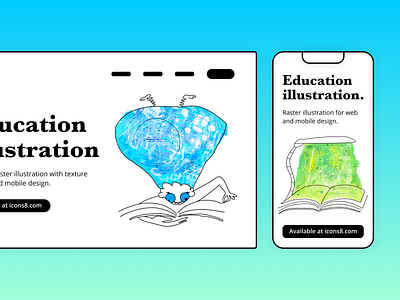 Education doodles with textures adobe fresco character doodle education falling graphic graphic design icons8 illustration interface illustration learning mobile design mobile illustration outlined raster reading surrealistic texture web design web illustration