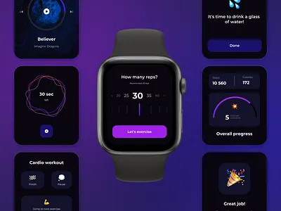 Apple Watch UI - Health & Sport app app apple watch apple watch app design smart watch sport sport app ui watchos