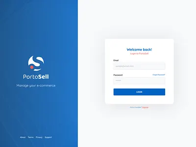 Dashboard Login Screen blue branding figma form login logo management portal register sell signin signup ui ux welcome
