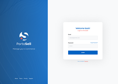 Dashboard Login Screen blue branding figma form login logo management portal register sell signin signup ui ux welcome