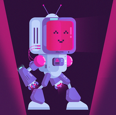 OLII the robot! animation character design colorful game design illustration robot story vector