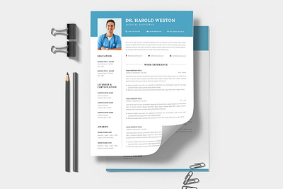 Medical Resume & Cover Letter clean cover letter cv design cv template design graphic design illustration job job cv medical medical resume minimal modern professional professional cv resume resume cv resume design resume template simple cv