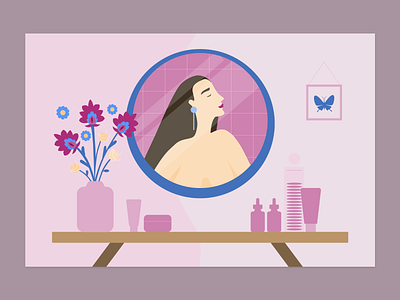 Hebe illustration article beauty cosmetics digital feminine flat illustration woman