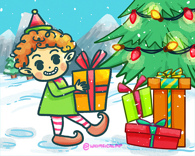 Christmas Elf children book illustration children book illustration style digital illustration kidlit kidlitart