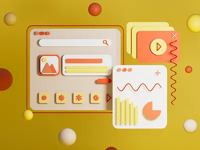 3D illustration 3d cinema4d graphic design illustration interfaces ui web design