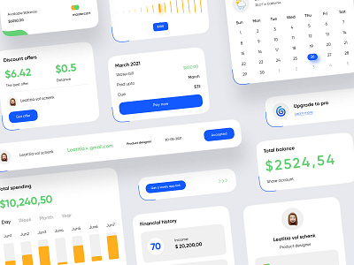 UI Elements Light Color Scheme app appdesign applicatin appui banking banking app banking web clean finance light mood trend trending trends ui ui component ui design ui element uiux ux webdesign