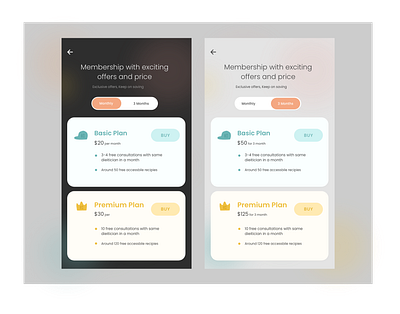 Health App membership plans app design minimal typography ui ui design